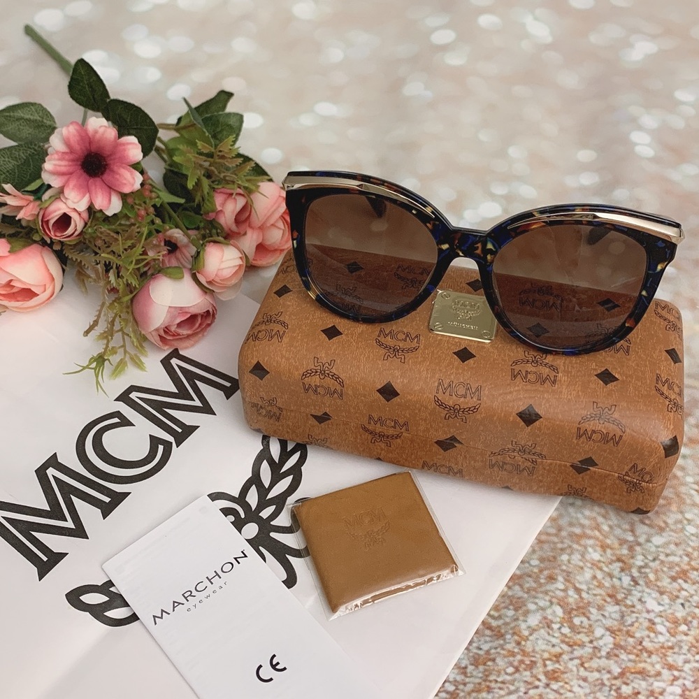 BNIB MCM Havana blue cat eye sunny sunglasses - Picture 2 of 8
